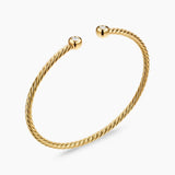 MICRO CABLESPIRA® FLEX ROUND BRACELET 18K Yellow Gold with Diamonds, 2.6mm