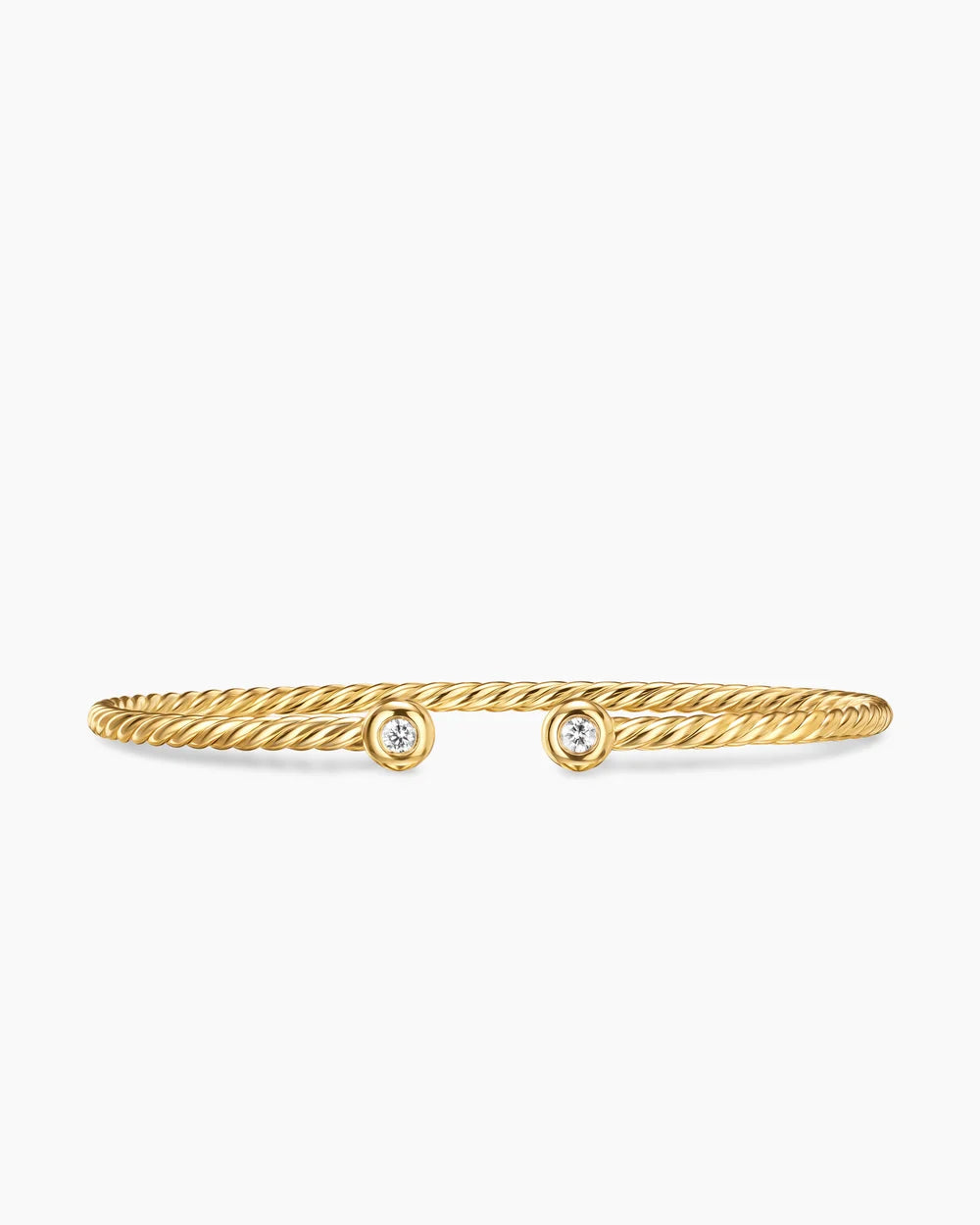 MICRO CABLESPIRA® FLEX ROUND BRACELET 18K Yellow Gold with Diamonds, 2.6mm