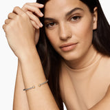 MICRO CABLE FLEX® ROUND BRACELET Sterling Silver with 14K Yellow Gold and Diamonds, 2.6mm