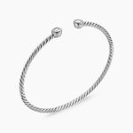 Micro Cable Flex® Round Bracelet Sterling Silver with Diamonds, 2.6mm