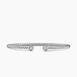 Micro Cable Flex® Round Bracelet Sterling Silver with Diamonds, 2.6mm