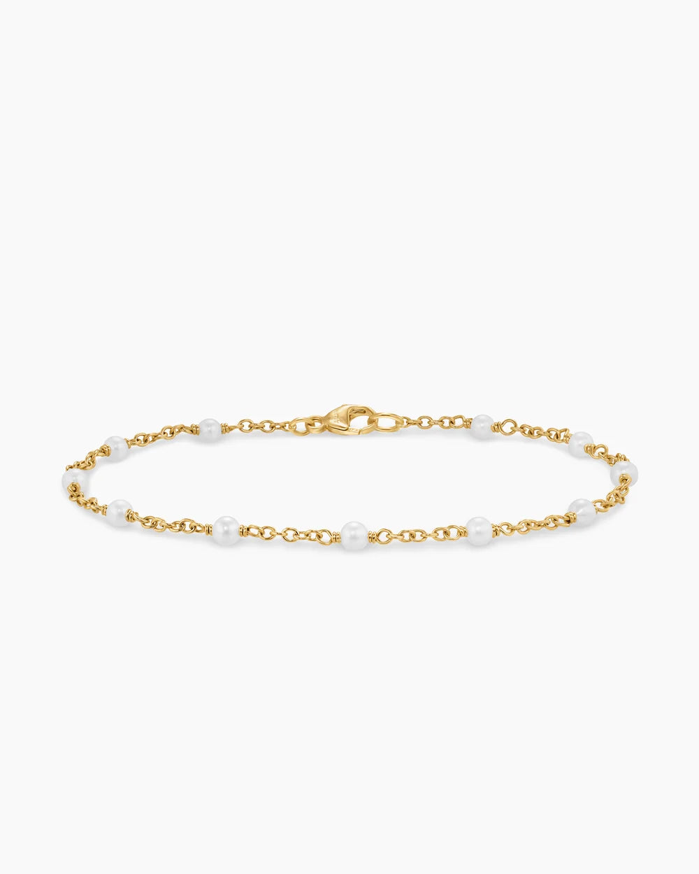 PEARL CLASSICS STATION BRACELET 18K Yellow Gold, 3.5mm