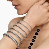 Cable Flex® X Bracelet Sterling Silver with 14K Yellow Gold, 6mm