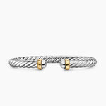 CABLE FLEX® BRACELET Sterling Silver with 14K Yellow Gold, 6mm