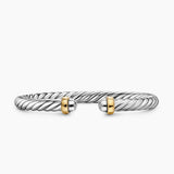 CABLE FLEX® BRACELET Sterling Silver with 14K Yellow Gold, 6mm