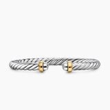 CABLE FLEX® BRACELET Sterling Silver with 14K Yellow Gold, 6mm