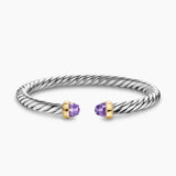 CABLE FLEX® BRACELET Sterling Silver with 14K Yellow Gold and Amethyst, 6mm