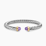 CABLE FLEX® BRACELET Sterling Silver with 14K Yellow Gold and Amethyst, 6mm