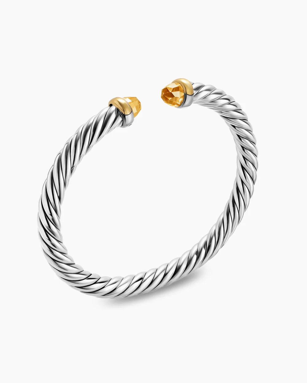 Cable Flex® Bracelet Sterling Silver with 14K Yellow Gold and Citrine, 6mm