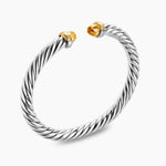 Cable Flex® Bracelet Sterling Silver with 14K Yellow Gold and Citrine, 6mm