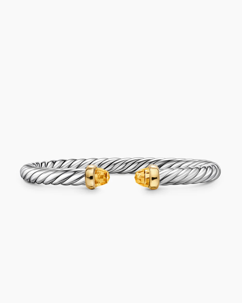Cable Flex® Bracelet Sterling Silver with 14K Yellow Gold and Citrine, 6mm