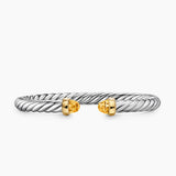 Cable Flex® Bracelet Sterling Silver with 14K Yellow Gold and Citrine, 6mm