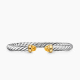 CABLE FLEX® BRACELET Sterling Silver with 14K Yellow Gold and Citrine, 6mm