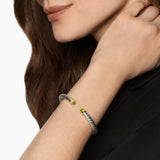Cable Flex® Bracelet Sterling Silver with 14K Yellow Gold and Peridot, 6mm