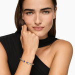Cable Flex® Bracelet Sterling Silver with 14K Yellow Gold and Lapis, 6mm