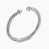 CABLE FLEX® BRACELET Sterling Silver with Diamonds, 6mm