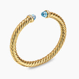 CABLESPIRA® FLEX BRACELET 18K Yellow Gold with Blue Topaz and Diamonds, 6mm