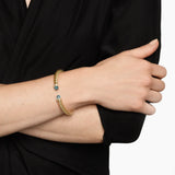 Cablespira® Flex Bracelet 18K Yellow Gold with Blue Topaz and Diamonds, 6mm