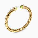 CABLESPIRA® FLEX BRACELET 18K Yellow Gold with Peridot and Diamonds, 6mm