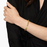 CABLESPIRA® FLEX BRACELET 18K Yellow Gold with Peridot and Diamonds, 6mm