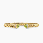 CABLESPIRA® FLEX BRACELET 18K Yellow Gold with Peridot and Diamonds, 6mm