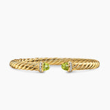CABLESPIRA® FLEX BRACELET 18K Yellow Gold with Peridot and Diamonds, 6mm