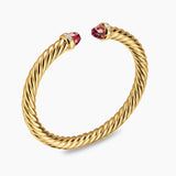 CABLESPIRA® FLEX BRACELET 18K Yellow Gold with Rhodolite Garnet and Diamonds, 6mm