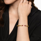 CABLESPIRA® FLEX BRACELET 18K Yellow Gold with Rhodolite Garnet and Diamonds, 6mm