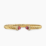 CABLESPIRA® FLEX BRACELET 18K Yellow Gold with Rhodolite Garnet and Diamonds, 6mm