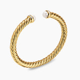 CABLESPIRA® FLEX BRACELET 18K Yellow Gold with Pearls and Diamonds, 6mm