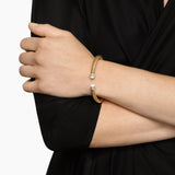 CABLESPIRA® FLEX BRACELET 18K Yellow Gold with Pearls and Diamonds, 6mm