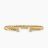 CABLESPIRA® FLEX BRACELET 18K Yellow Gold with Pearls and Diamonds, 6mm
