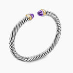 CABLE FLEX® BRACELET Sterling Silver with 14K Yellow Gold, Amethyst and Diamonds, 6mm