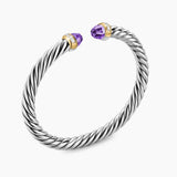 CABLE FLEX® BRACELET Sterling Silver with 14K Yellow Gold, Amethyst and Diamonds, 6mm
