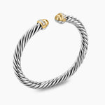CABLE FLEX® BRACELET Sterling Silver with 14K Yellow Gold Domes and Diamonds, 6mm