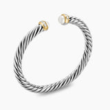 CABLE FLEX® BRACELET Sterling Silver with 14K Yellow Gold, Pearls and Diamonds, 6mm