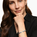 Cable Flex® Bracelet Sterling Silver with Blue Topaz and Diamonds, 6mm