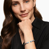 Cable Flex® Bracelet Sterling Silver with Blue Topaz and Diamonds, 6mm