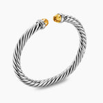 Cable Flex® Bracelet Sterling Silver with Citrine and Diamonds, 6mm