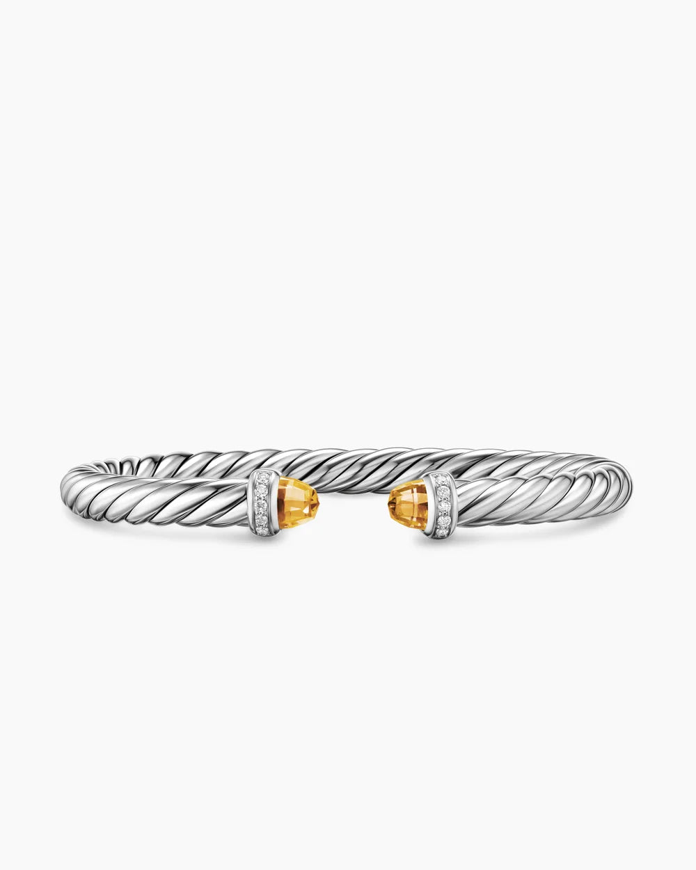 Cable Flex® Bracelet Sterling Silver with Citrine and Diamonds, 6mm