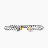 Cable Flex® Bracelet Sterling Silver with Citrine and Diamonds, 6mm