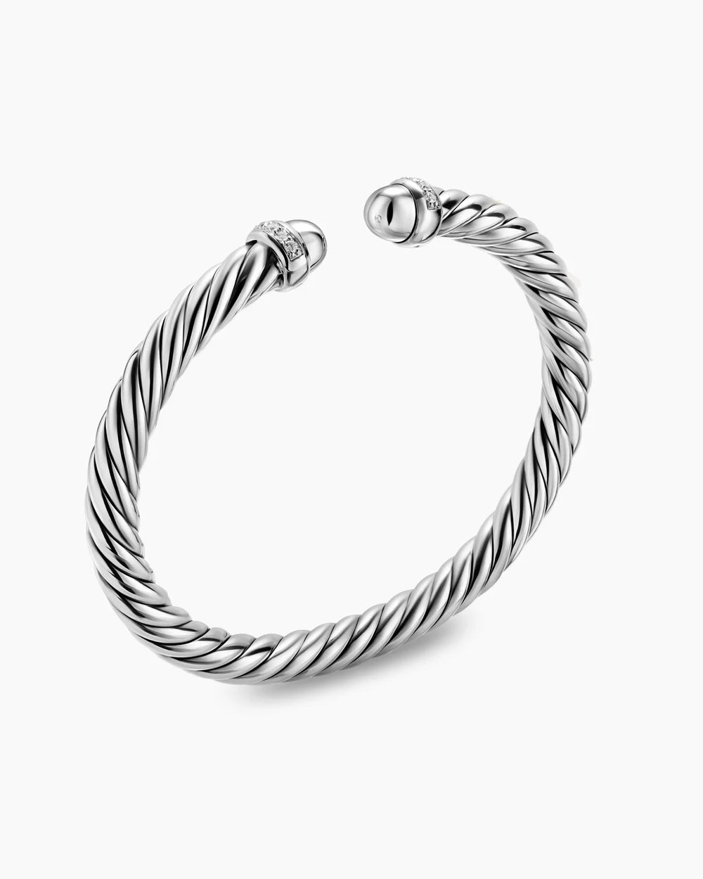Cable Flex® Bracelet Sterling Silver with Diamonds, 6mm