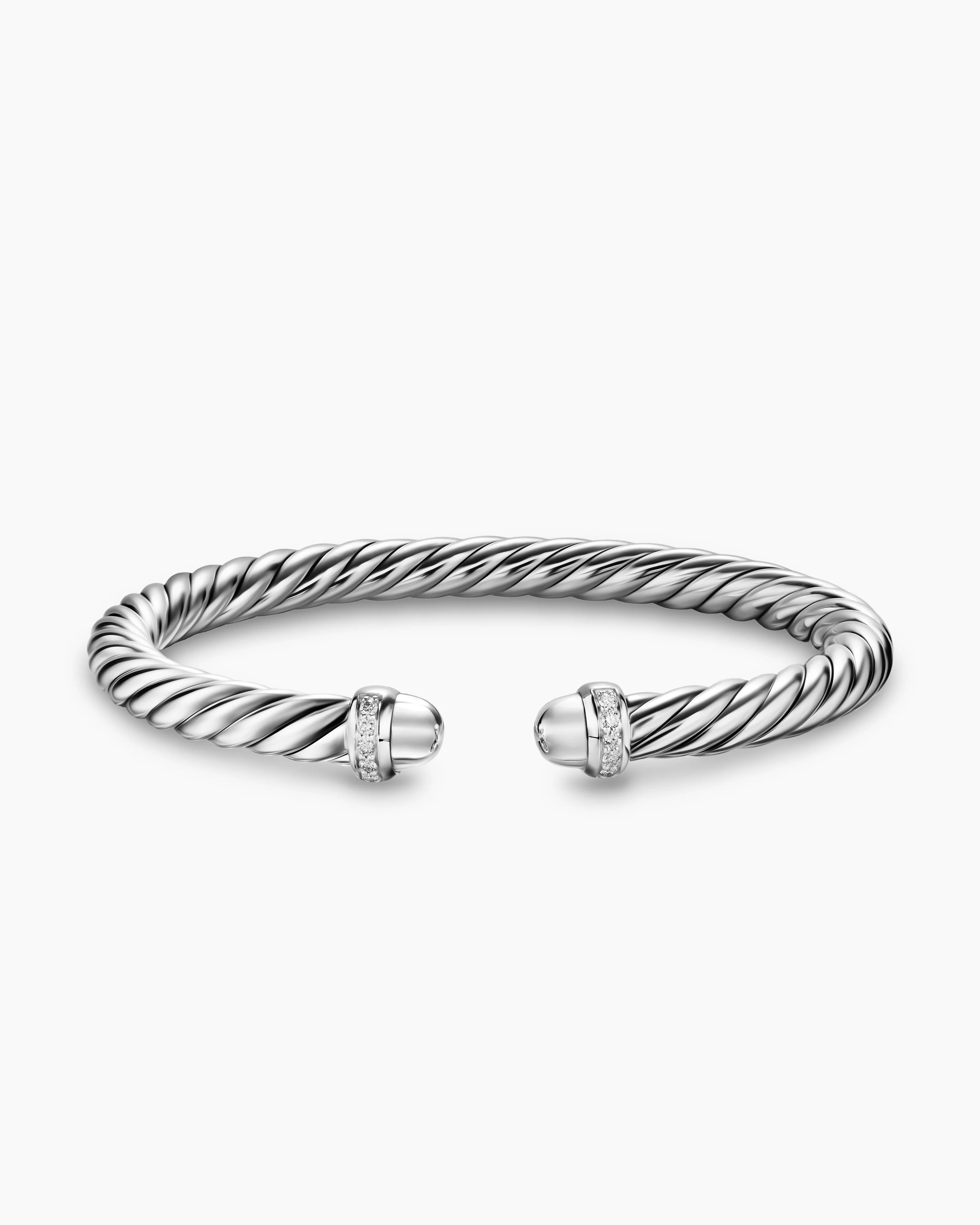 Cable Flex® Bracelet Sterling Silver with Diamonds, 6mm