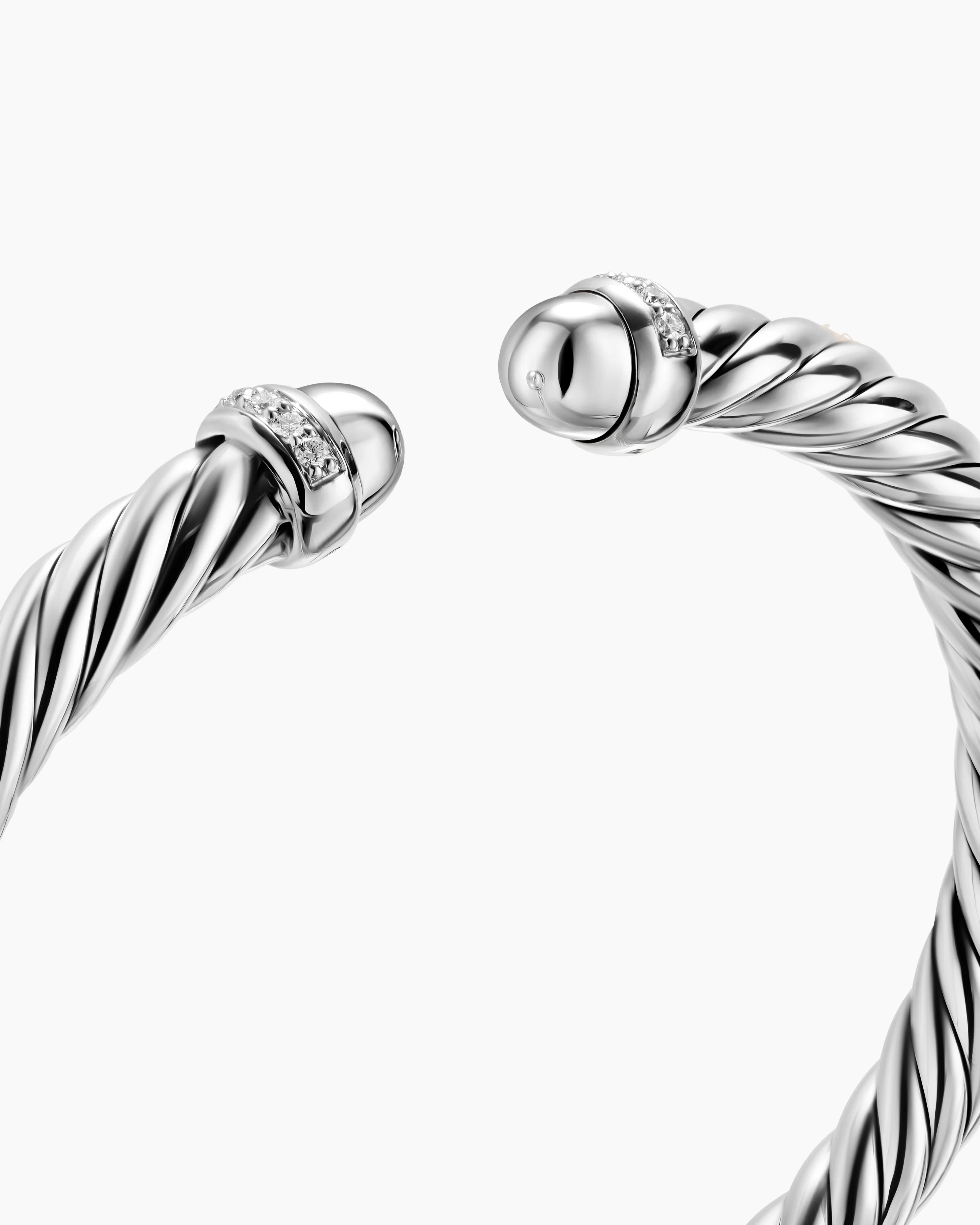 Cable Flex® Bracelet Sterling Silver with Diamonds, 6mm