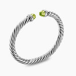 Cable Flex® Bracelet Sterling Silver with Peridot and Diamonds, 6mm