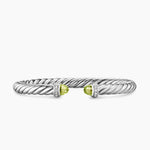 Cable Flex® Bracelet Sterling Silver with Peridot and Diamonds, 6mm