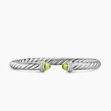 Cable Flex® Bracelet Sterling Silver with Peridot and Diamonds, 6mm