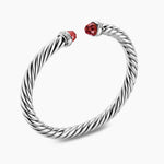 Cable Flex® Bracelet Sterling Silver with Rhodolite Garnet and Diamonds, 6mm