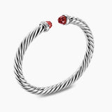 Cable Flex® Bracelet Sterling Silver with Rhodolite Garnet and Diamonds, 6mm