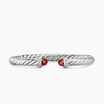 Cable Flex® Bracelet Sterling Silver with Rhodolite Garnet and Diamonds, 6mm